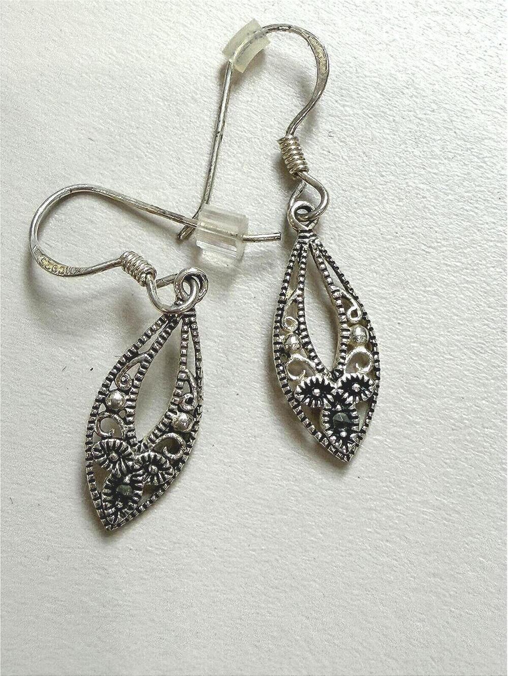 Sterling Silver Filigree Drop Earrings
